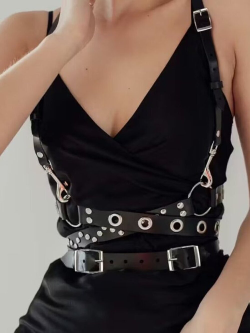 Strappy Studded Harness With Clips TEMPORARILY UNAVAILABLE DO NOT PURCHASE
